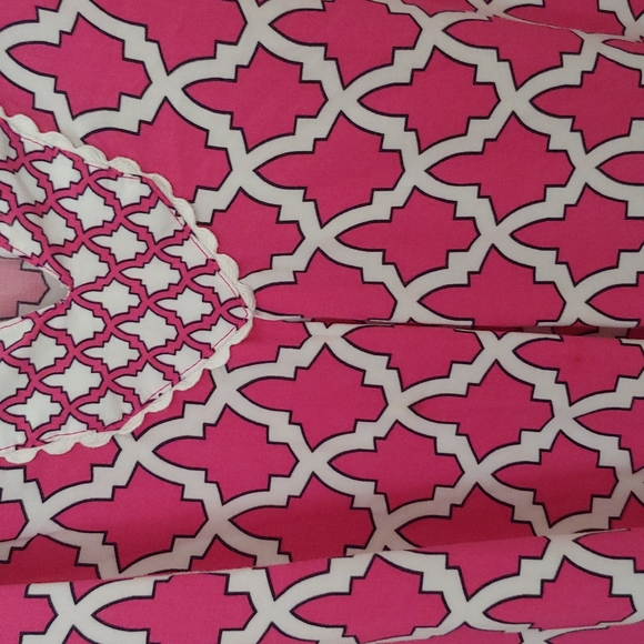 Crown & Ivy Lattice Print Bell Sleeve Peasant Top. Crochet. Size Small Petite - Picture 5 of 14